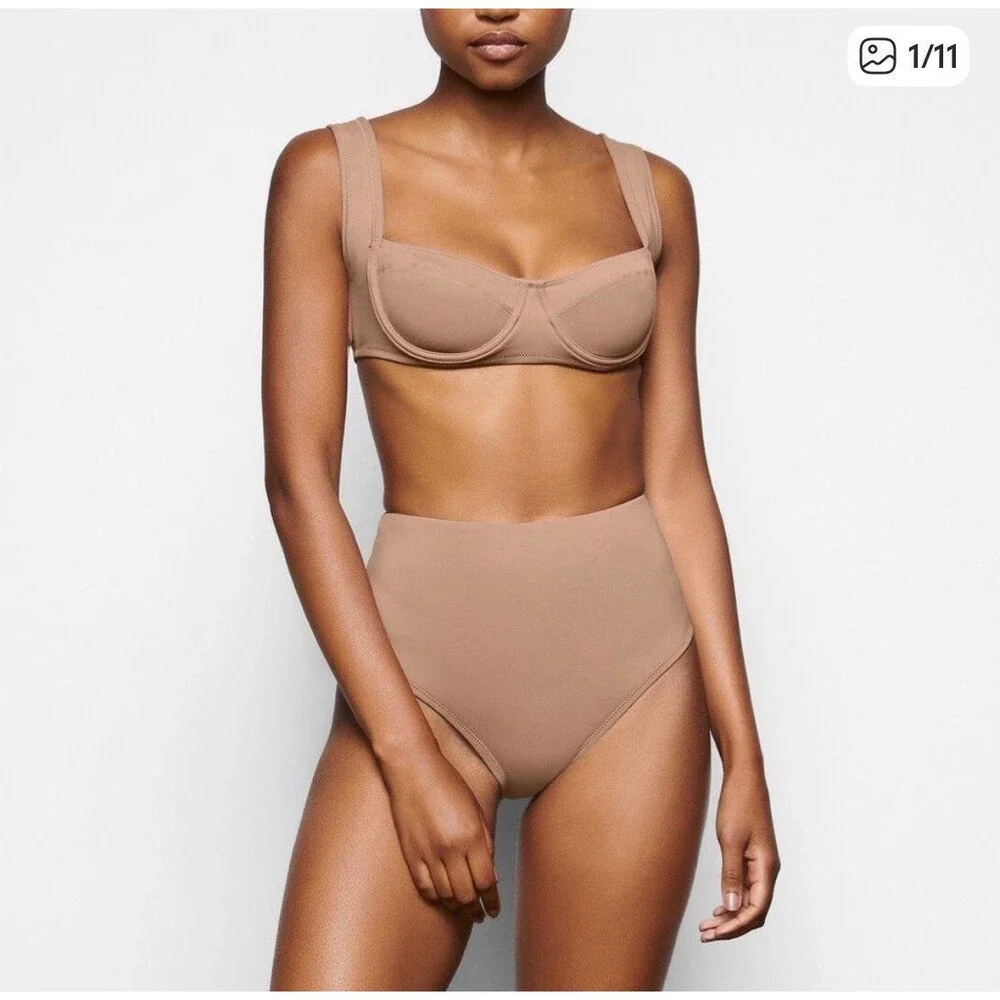 Skims Shaping Swim Unlined Underwire Bikini Top Sienna Size XS